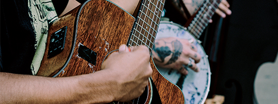 playing guitar